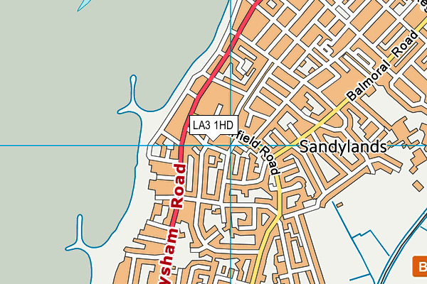 LA3 1HD map - OS VectorMap District (Ordnance Survey)