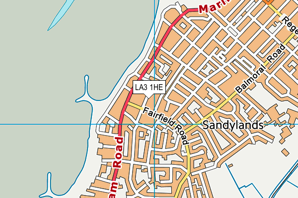 LA3 1HE map - OS VectorMap District (Ordnance Survey)