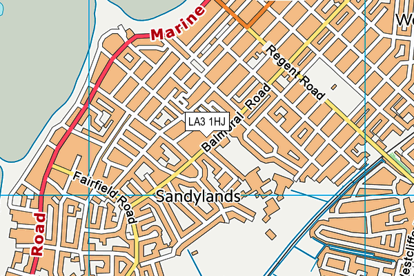 LA3 1HJ map - OS VectorMap District (Ordnance Survey)