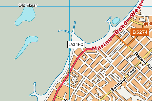 LA3 1HQ map - OS VectorMap District (Ordnance Survey)
