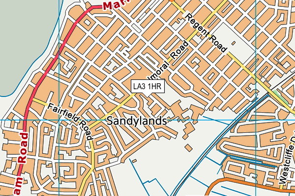 LA3 1HR map - OS VectorMap District (Ordnance Survey)