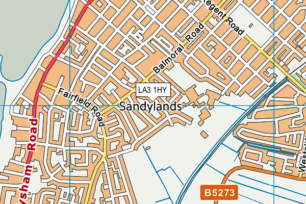 LA3 1HY map - OS VectorMap District (Ordnance Survey)