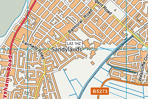 LA3 1HZ map - OS VectorMap District (Ordnance Survey)
