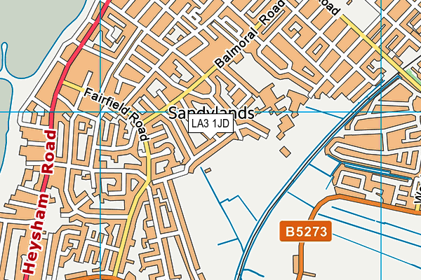 LA3 1JD map - OS VectorMap District (Ordnance Survey)