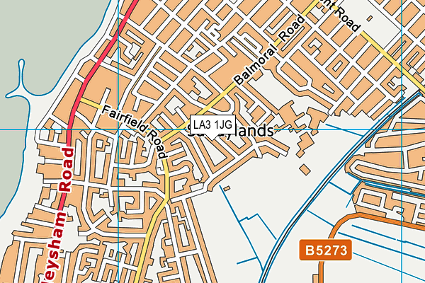 LA3 1JG map - OS VectorMap District (Ordnance Survey)