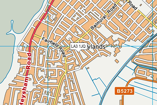 LA3 1JQ map - OS VectorMap District (Ordnance Survey)