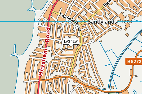LA3 1LW map - OS VectorMap District (Ordnance Survey)