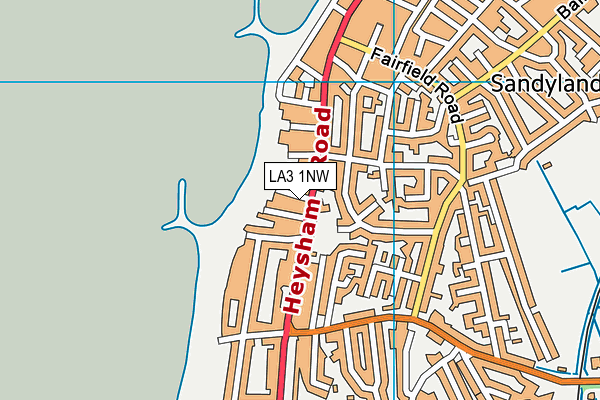 LA3 1NW map - OS VectorMap District (Ordnance Survey)