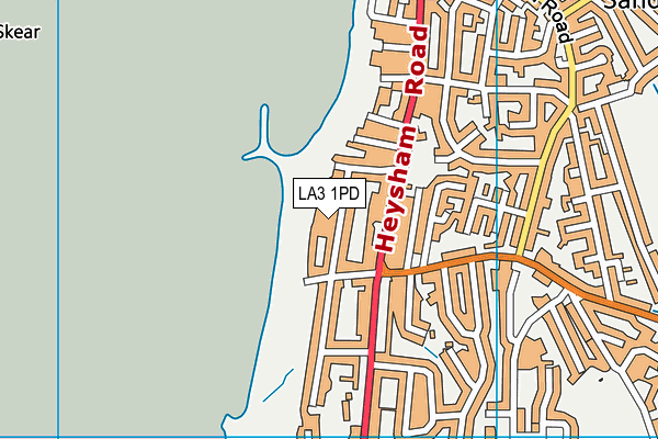 LA3 1PD map - OS VectorMap District (Ordnance Survey)