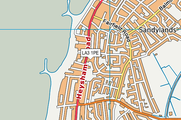 LA3 1PE map - OS VectorMap District (Ordnance Survey)