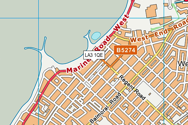 LA3 1QE map - OS VectorMap District (Ordnance Survey)