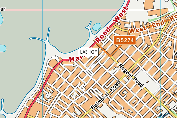 LA3 1QF map - OS VectorMap District (Ordnance Survey)