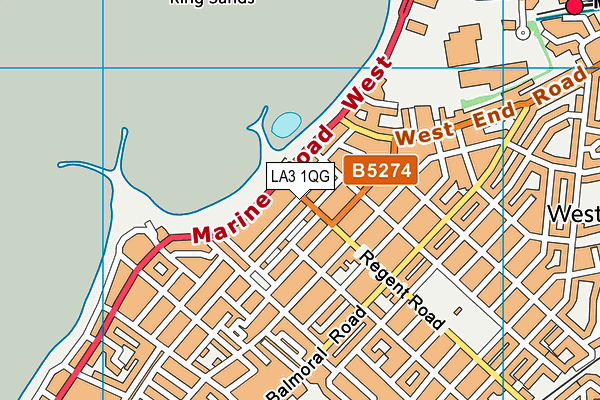 LA3 1QG map - OS VectorMap District (Ordnance Survey)