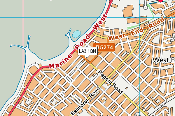 LA3 1QN map - OS VectorMap District (Ordnance Survey)