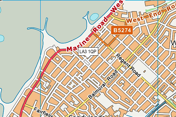 LA3 1QP map - OS VectorMap District (Ordnance Survey)