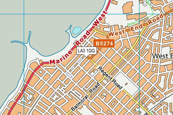 LA3 1QQ map - OS VectorMap District (Ordnance Survey)
