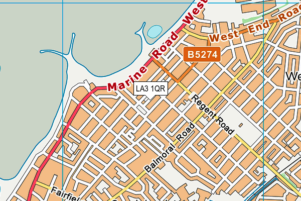 LA3 1QR map - OS VectorMap District (Ordnance Survey)