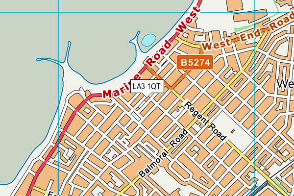 LA3 1QT map - OS VectorMap District (Ordnance Survey)