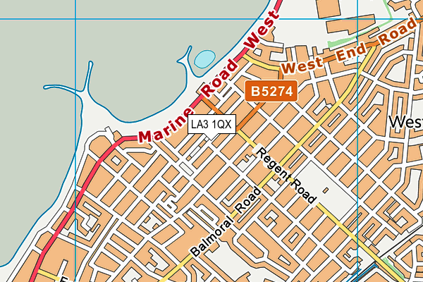 LA3 1QX map - OS VectorMap District (Ordnance Survey)