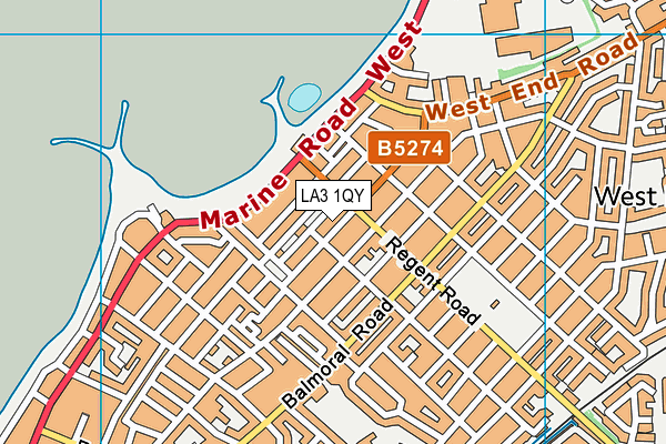 LA3 1QY map - OS VectorMap District (Ordnance Survey)