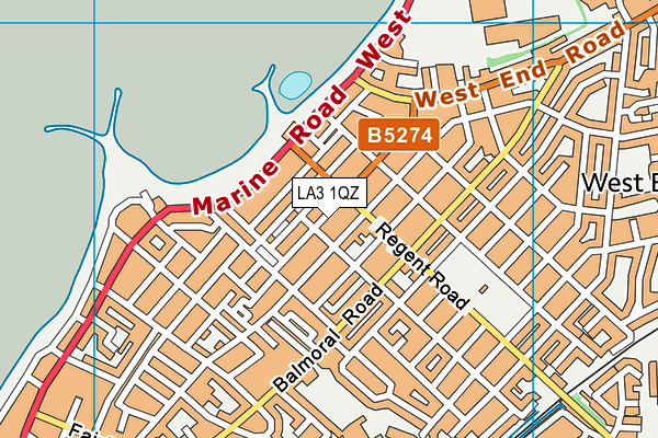 LA3 1QZ map - OS VectorMap District (Ordnance Survey)