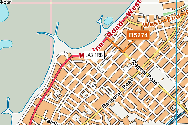 LA3 1RB map - OS VectorMap District (Ordnance Survey)