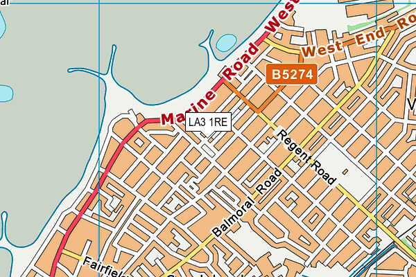 LA3 1RE map - OS VectorMap District (Ordnance Survey)