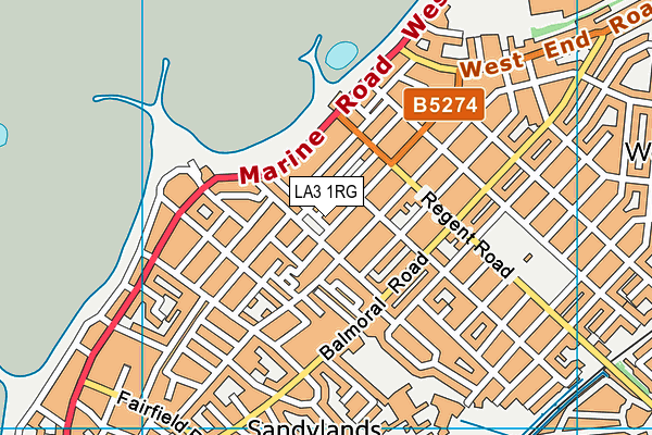 LA3 1RG map - OS VectorMap District (Ordnance Survey)