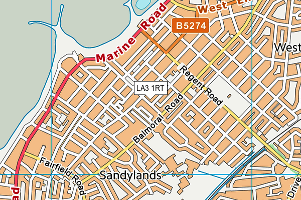 LA3 1RT map - OS VectorMap District (Ordnance Survey)