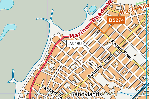 LA3 1RU map - OS VectorMap District (Ordnance Survey)