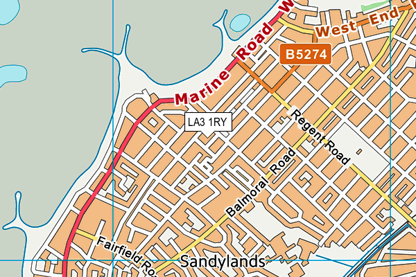 LA3 1RY map - OS VectorMap District (Ordnance Survey)
