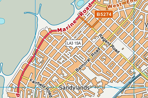 LA3 1SA map - OS VectorMap District (Ordnance Survey)