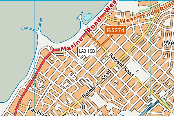 LA3 1SB map - OS VectorMap District (Ordnance Survey)