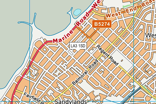 LA3 1SD map - OS VectorMap District (Ordnance Survey)