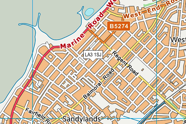 LA3 1SJ map - OS VectorMap District (Ordnance Survey)