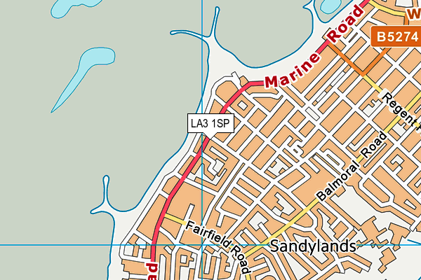 LA3 1SP map - OS VectorMap District (Ordnance Survey)