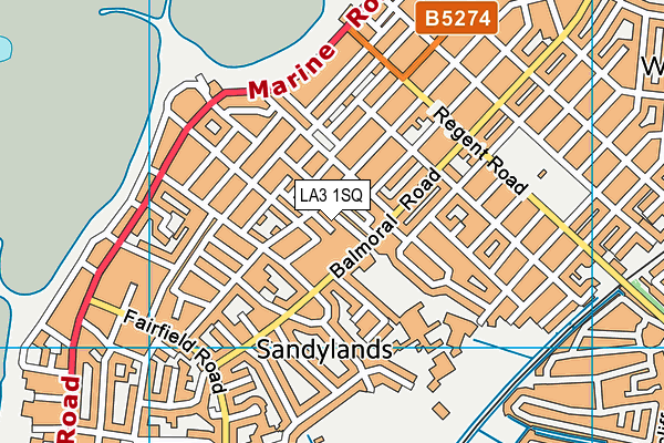 LA3 1SQ map - OS VectorMap District (Ordnance Survey)