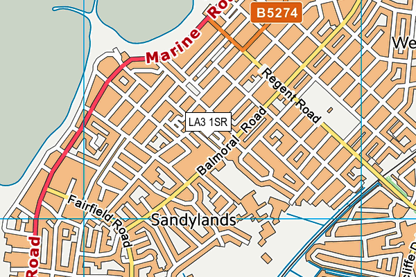 LA3 1SR map - OS VectorMap District (Ordnance Survey)