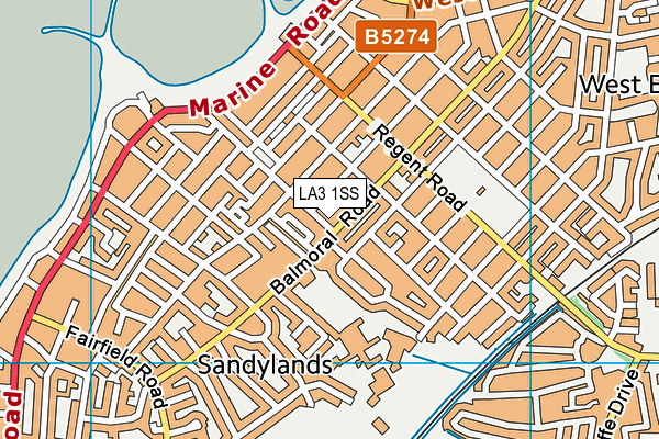 LA3 1SS map - OS VectorMap District (Ordnance Survey)
