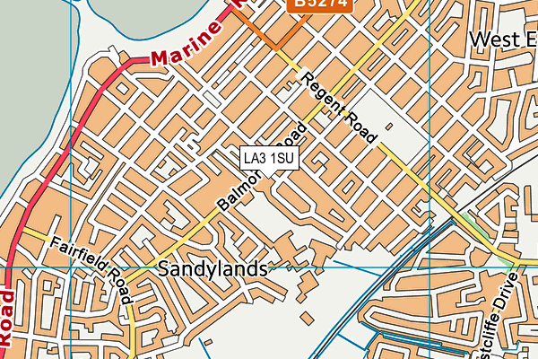 LA3 1SU map - OS VectorMap District (Ordnance Survey)