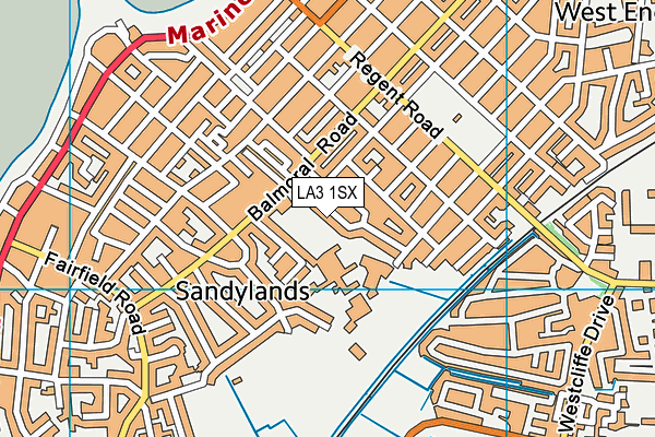 LA3 1SX map - OS VectorMap District (Ordnance Survey)