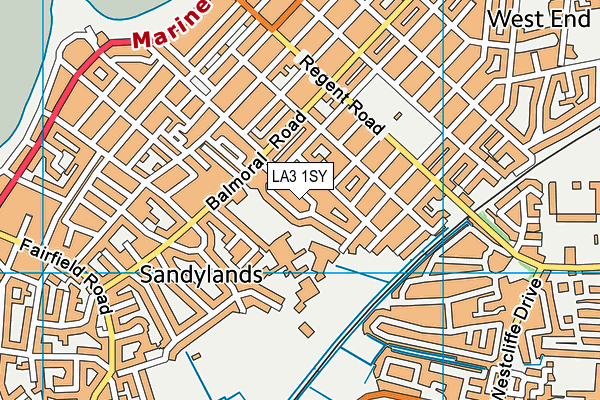 LA3 1SY map - OS VectorMap District (Ordnance Survey)