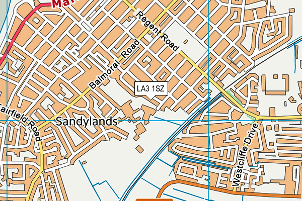 LA3 1SZ map - OS VectorMap District (Ordnance Survey)