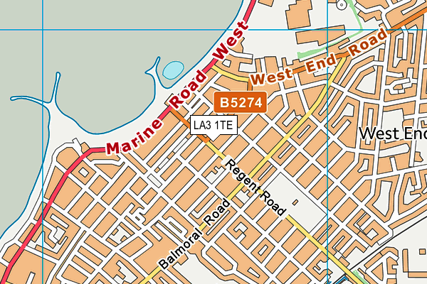 LA3 1TE map - OS VectorMap District (Ordnance Survey)