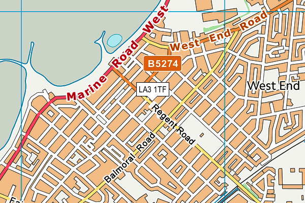 LA3 1TF map - OS VectorMap District (Ordnance Survey)