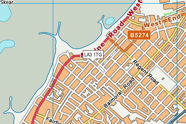 LA3 1TG map - OS VectorMap District (Ordnance Survey)
