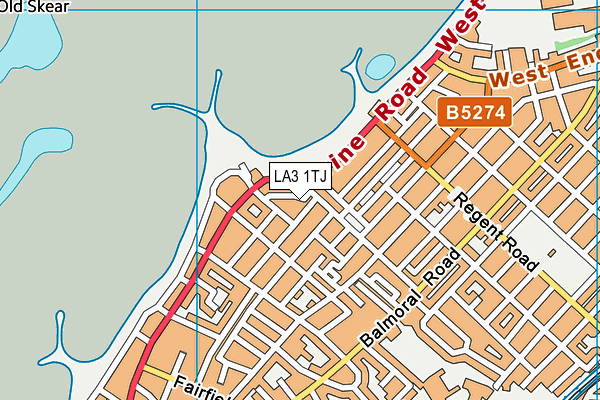 LA3 1TJ map - OS VectorMap District (Ordnance Survey)