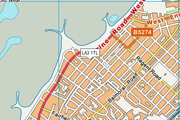 LA3 1TL map - OS VectorMap District (Ordnance Survey)