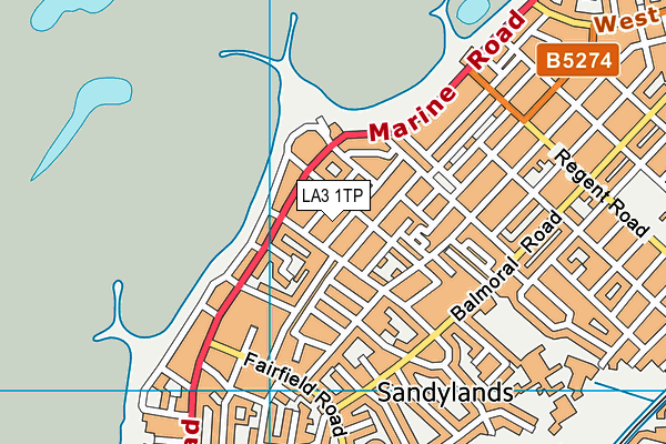 LA3 1TP map - OS VectorMap District (Ordnance Survey)