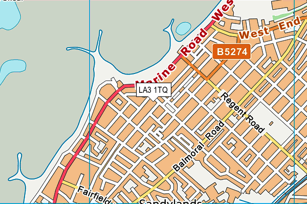 LA3 1TQ map - OS VectorMap District (Ordnance Survey)